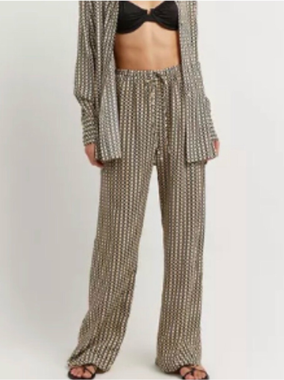 DISSH Marlow Geo Wide Leg Drawstring Pants size 6 - Picture 2 of 9